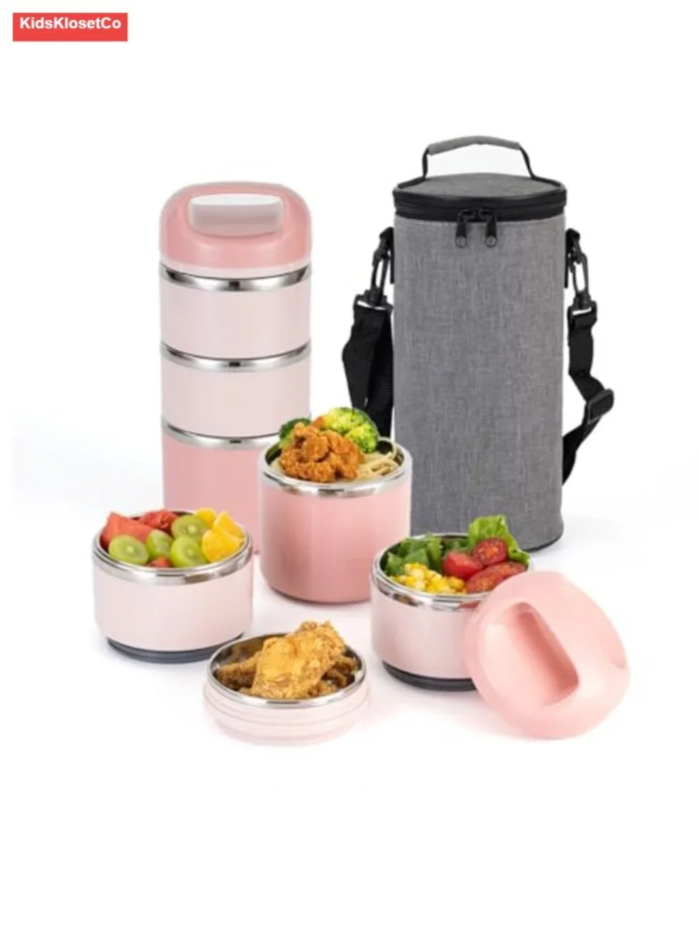 3-Tier Stainless Steel Bento Box, 48OZ Leakproof Insulated Lunch Container